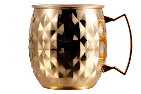 Gold Plated Diamond Moscow Mule Mug